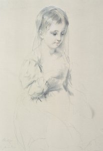 若い女の子の肖像画研究 作： Margaret Sarah Carpenter